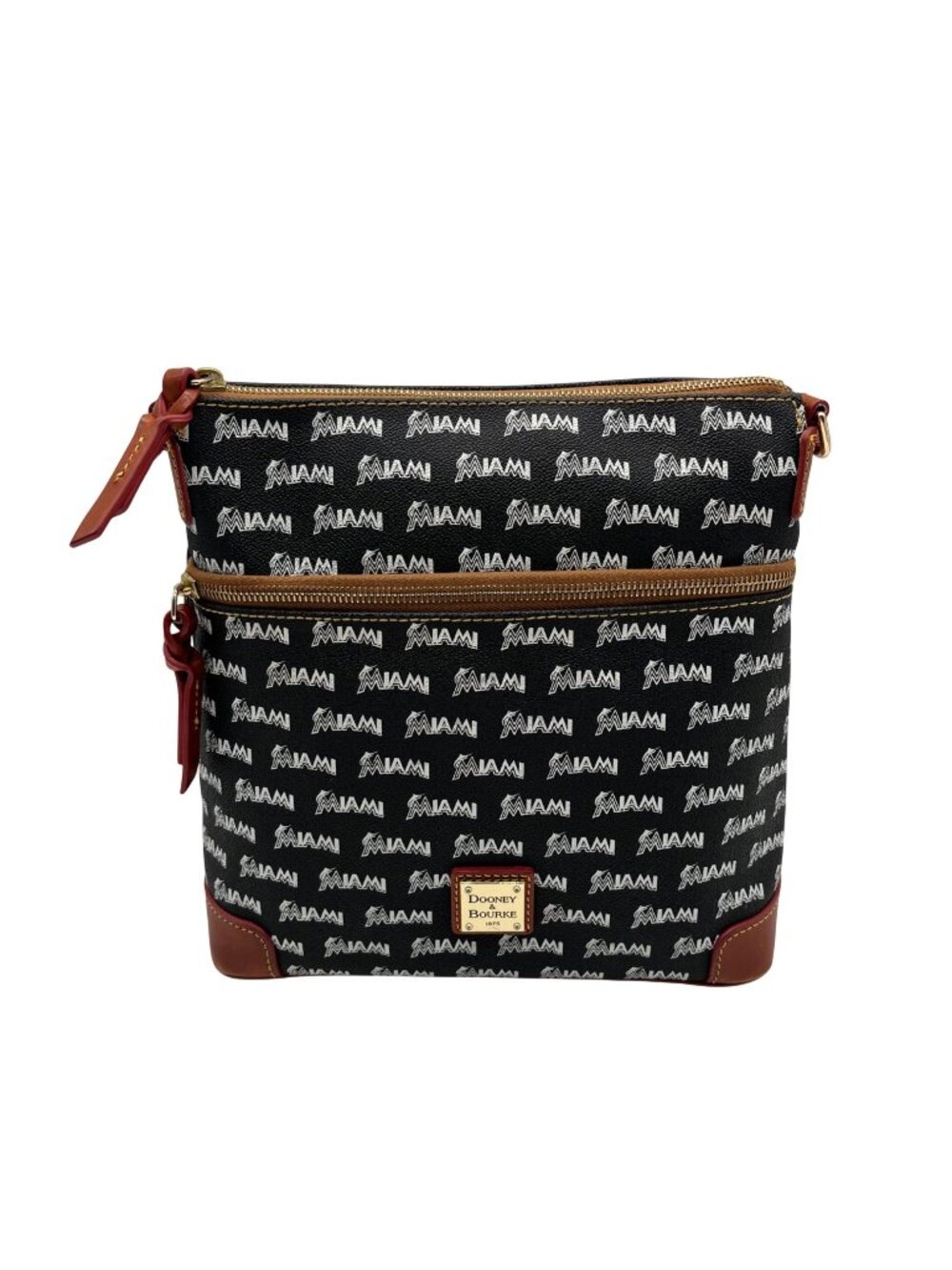 Dooney & Bourke Black And White Miami Dolphins Crossbody Set
